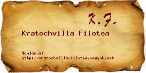 Kratochvilla Filotea névjegykártya